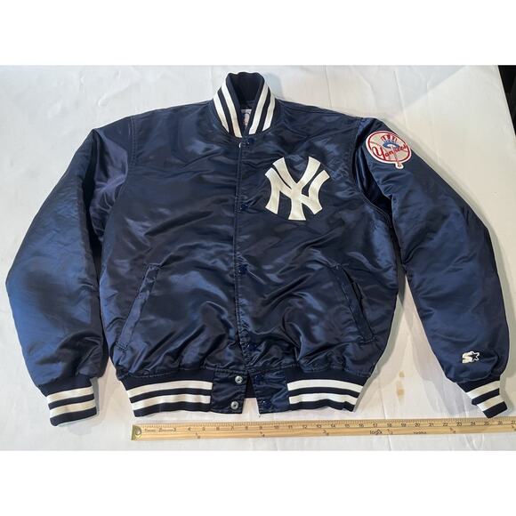 Vintage 80s Starter New York Yankees MLB Baseball Satin Jacket Mens Size Large - Picture 1 of 11